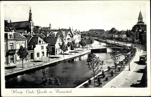 Ak Weesp Nordholland, Oude Gracht en Nieuwstad