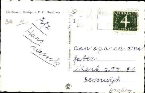 Ak Eindhoven Nordbrabant Niederlande, Kruispunt P. C. Hooftlaan