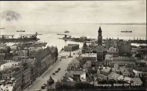 Ak Hälsingborg Helsingborg Schweden, Staden fran Kärnan