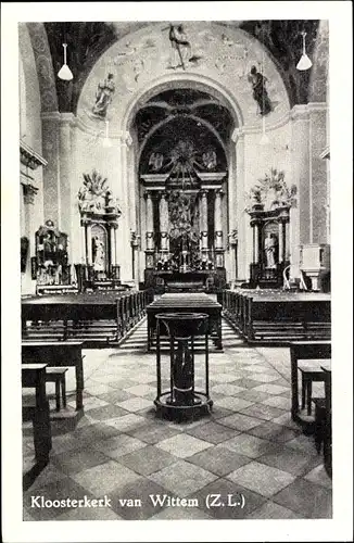 Ak Wittem Limburg Niederlande, Kloosterkerk, Innenansicht, Altar, Kanzel