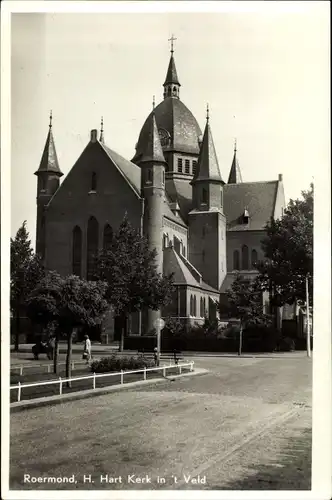 Ak Roermond Limburg Niederlande, H. Hart Kerk in ´t Veld