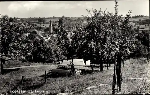 Ak Noorbeek Limburg Niederlande, Panorama, Kirche, Auto