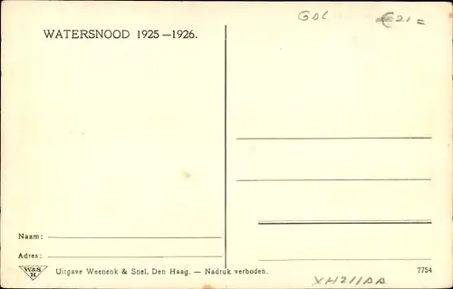 Ak Heugen Limburg Niederlande, Watersnood 1925-1926