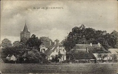 Ak Beekbergen Gelderland, Ortsansicht mit Kirche