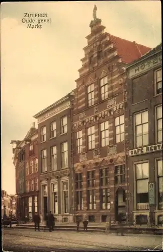 Ak Zutphen Gelderland, Oude gevel Markt