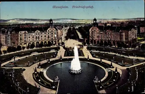 Ak Mannheim in Baden, Friedrichsplatz, Springbrunnen
