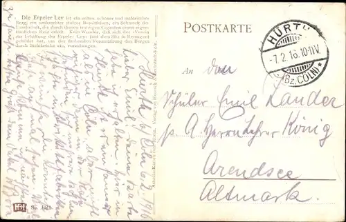 Künstler Ak Astudin, N., Erpel am Rhein, Erpeler Ley, Berg, Basaltfelsen, Flussufer