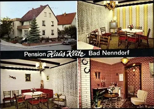 Ak Bad Nenndorf an der Weser, Pension Haus Klitz, Außenansicht, Innenansichten