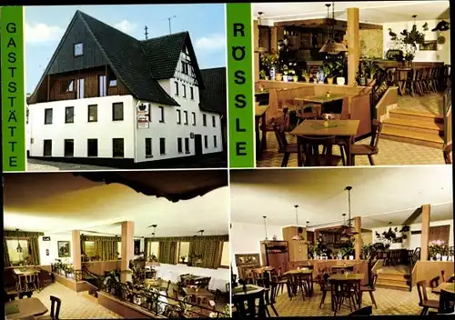 Ak Eckenweiler Rottenburg am Neckar, Gaststätte Rössle, Gastraum, Außenansicht
