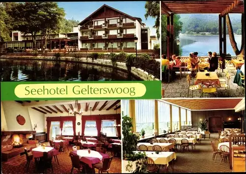 Ak Hohenecken Kaiserslautern in der Pfalz, Seehotel Gelterswoog, Speiseraum, Terrasse