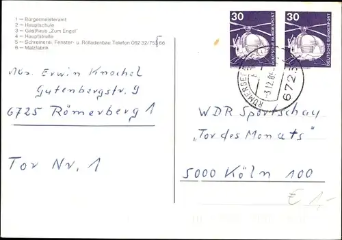 Ak Berghausen Römerberg in der Pfalz, Bürgermeisteramt, Hauptschule, Gasthaus Zum Engel