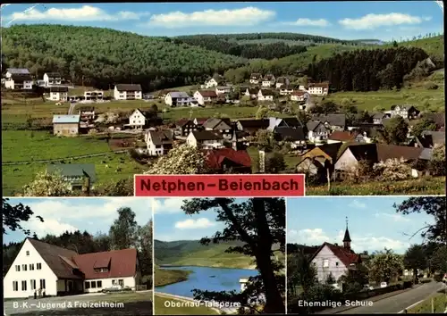 Ak Beienbach Netphen im Siegerland, B.K. Jugend & Freizeitheim, Ehemalige Schule, Obernau Talsperre
