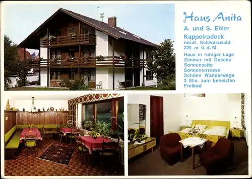 Ak Kappelrodeck im Schwarzwald, Haus Anita, Terrasse, Gästezimmer