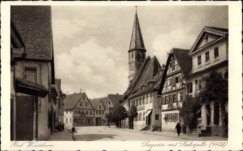 Ak Bad Windsheim in Mittelfranken, Seegasse mit Seekapelle