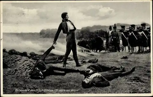 Ak Wesel am Niederrhein, Heldentod der 11 Schill'schen Offiziere