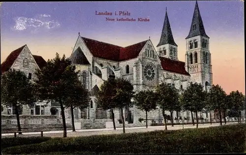 Ak Landau in der Pfalz, Neue katholische Kirche