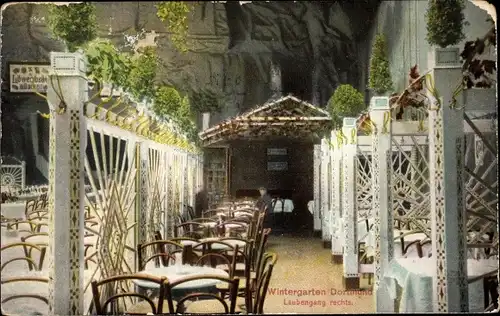 Ak Dortmund im Ruhrgebiet, Wintergarten Dortmund, Laubengang