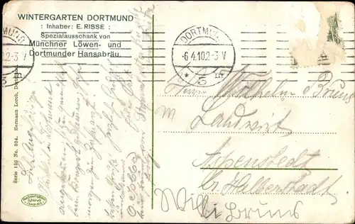 Ak Dortmund im Ruhrgebiet, Wintergarten Dortmund, Laubengang