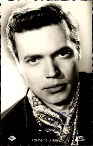 Ak Schauspieler Karlheinz Böhm, Portrait, Kitty und die große Welt, Autogramm