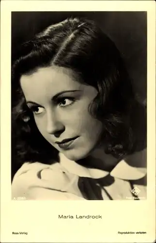 Ak Schauspielerin Maria Landrock, Portrait, UFA Film, Ross A 3209 2