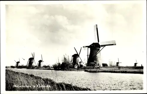 Ak Kinderdijk Molenwaard Südholland Niederlande, Watermolen