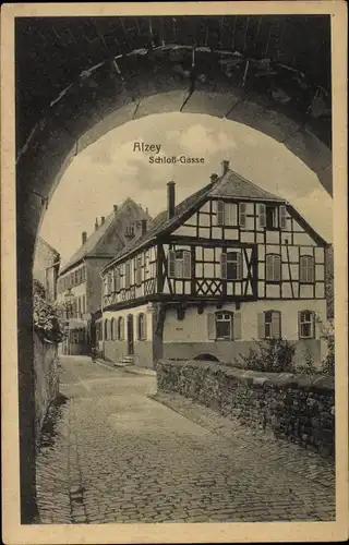 Ak Alzey in Rheinhessen, Schlossgasse