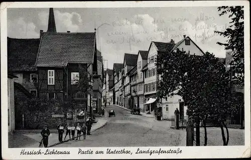 Ak Hessisch Lichtenau in Hessen, Partie am Untertor, Landgrafenstraße