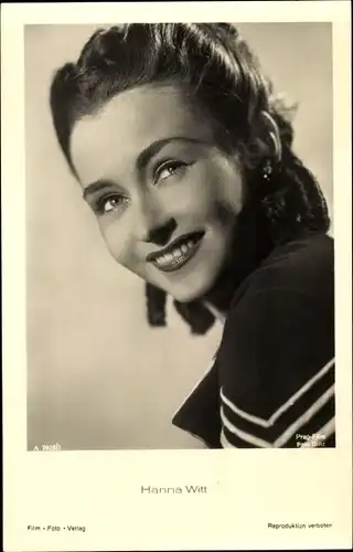 Ak Schauspielerin Hanna Witt, Portrait