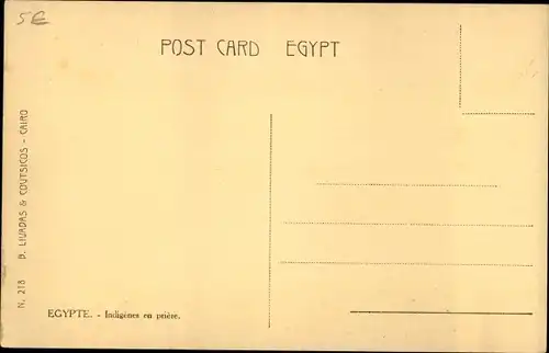 Ak Egypt, Natives Praying, Gebet
