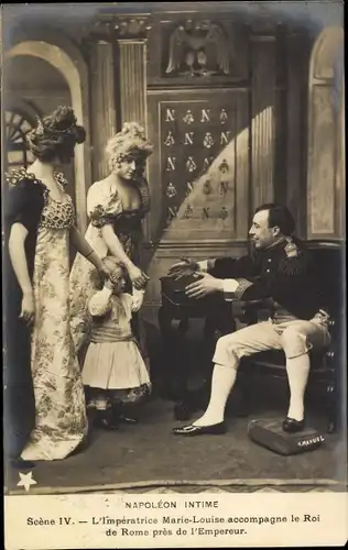 Ak Napoleon Intime, Scene IV, L'Imperatrice Marie Louise accompagne le Roi de Rome