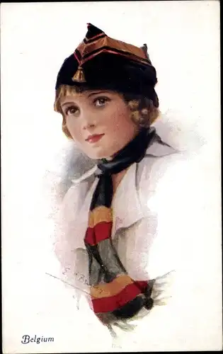 Künstler Ak Belgium, Portrait einer Frau
