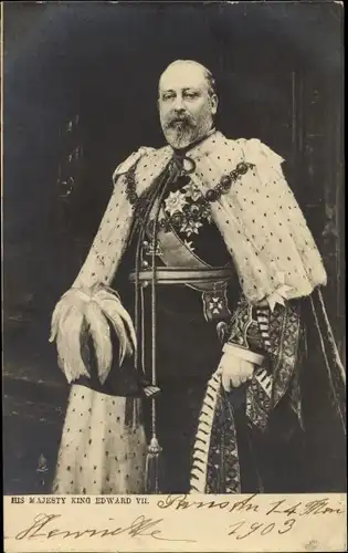 Ak König Eduard VII. von England, King Edward VII., Portrait