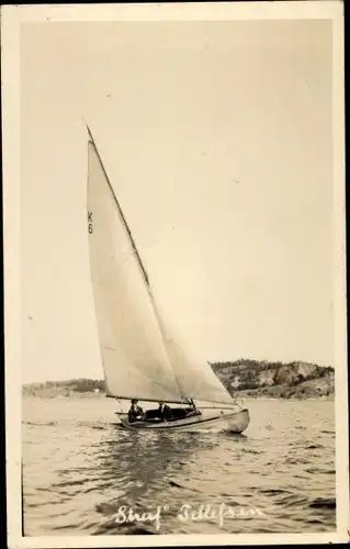 Foto Ak Segelboot auf dem Wasser, Strief, Tellefsen