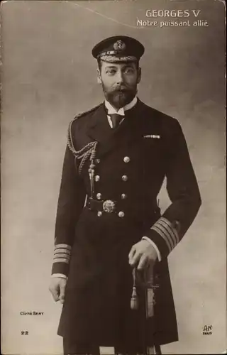 Ak König Georg V von Großbritannien, Portrait in Uniform