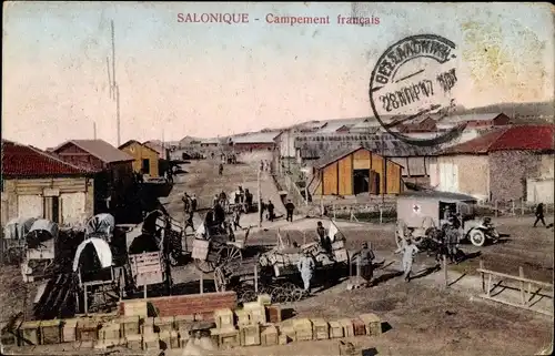 Ak Thessaloniki Griechenland, Campement francais