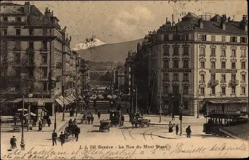 Ak Genève Genf Schweiz, La Rue du Mont Blanc