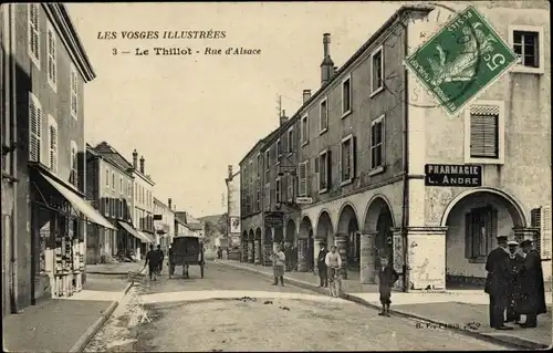 Ak Le Thillot Lothringen Vosges, Rue d'Alsace, Pharmacie L. Andre
