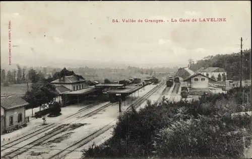 Ak Laveline Lothringen Vosges, Vallee de Granges, la Gare, Bahnhof, Gleisseite