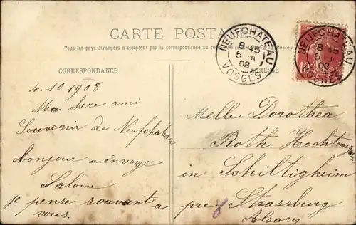 Ak Neufchateau Lothringen Vosges, Straßenpartie