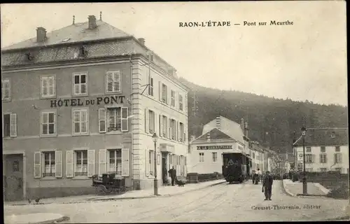 Ak Raon l'Etape Lothringen Vosges, Pont sur Meurthe, Hotel du Pont