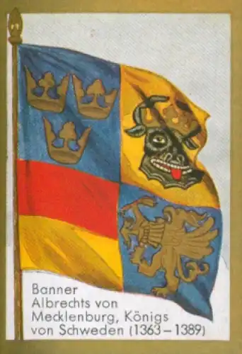 Sammelbild Ulmenried Fahnenbild Nr. 40, Banner Albrechts von Mecklenburg, König von Schweden