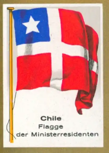 Sammelbild Ulmenried Fahnenbild Nr. 354, Chile, Flagge des Miniterresidenten