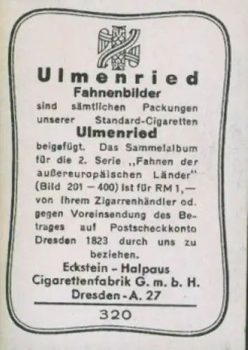 Sammelbild Ulmenried Fahnenbild Nr. 320, Dominikanische Republik, Handelsflagge