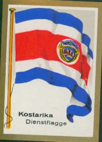 Sammelbild Ulmenried Fahnenbild Nr. 318, Kostarika, Costa Rica, Dienstflagge