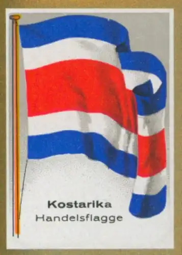 Sammelbild Ulmenried Fahnenbild Nr. 317, Kostarika, Costa Rica, Handelsflagge