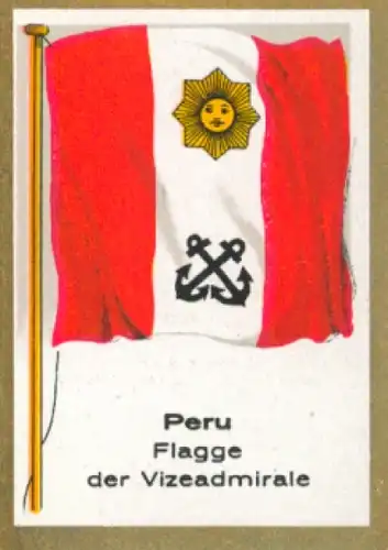 Sammelbild Ulmenried Fahnenbild Nr. 359, Peru, Flagge der Vizeadmirale