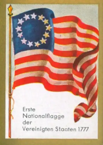 Sammelbild Ulmenried Fahnenbild Nr. 157, Erste Nationalflagge der Vereinigten Staaten 1777