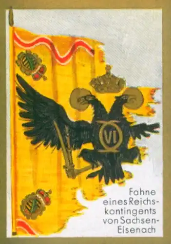 Sammelbild Ulmenried Fahnenbild Nr. 87, Fahne eines Reichskontingents von Sachsen Eisenach