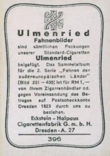 Sammelbild Ulmenried Fahnenbild Nr. 396, Britisches Reich, Dominion Neuseeland