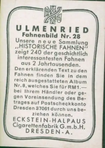 Sammelbild Ulmenried Fahnenbild Nr. 28, Banner des Königreichs Aragonien